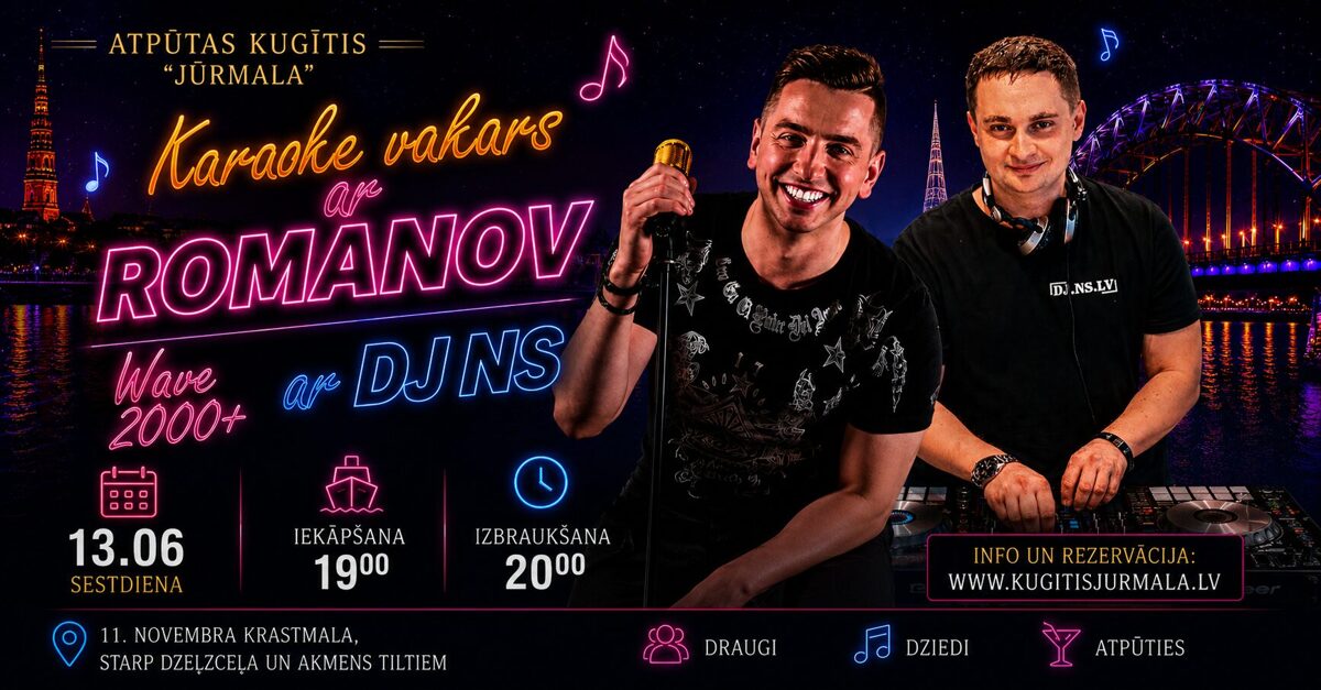 Karaoke vakars uz Kuģīša "Jūrmala" ar ROMANOV!